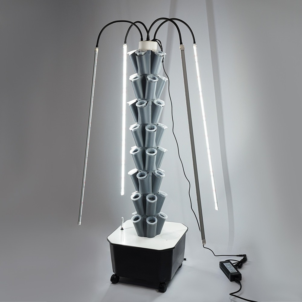 Hydroponics System with Grow Lights - 40 Hole Vertical Garden Tower Kit