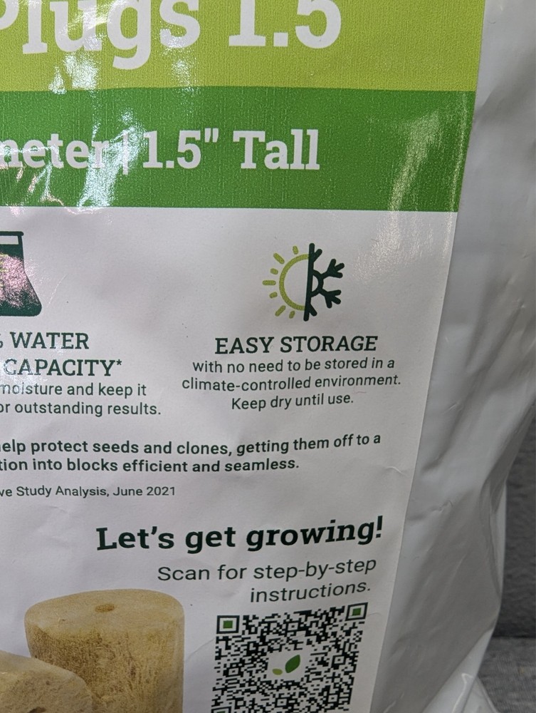 VidaWool Rockwool Seed Starter Plugs 50ct 1.5"