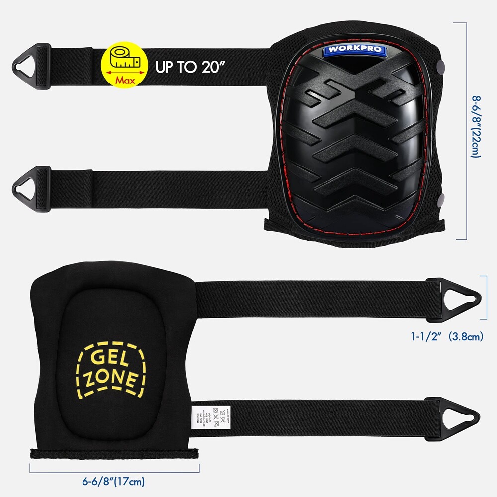 Construction Gel Knee Pads Safety Kneepad Adjustable Buckle Strap Durable Button