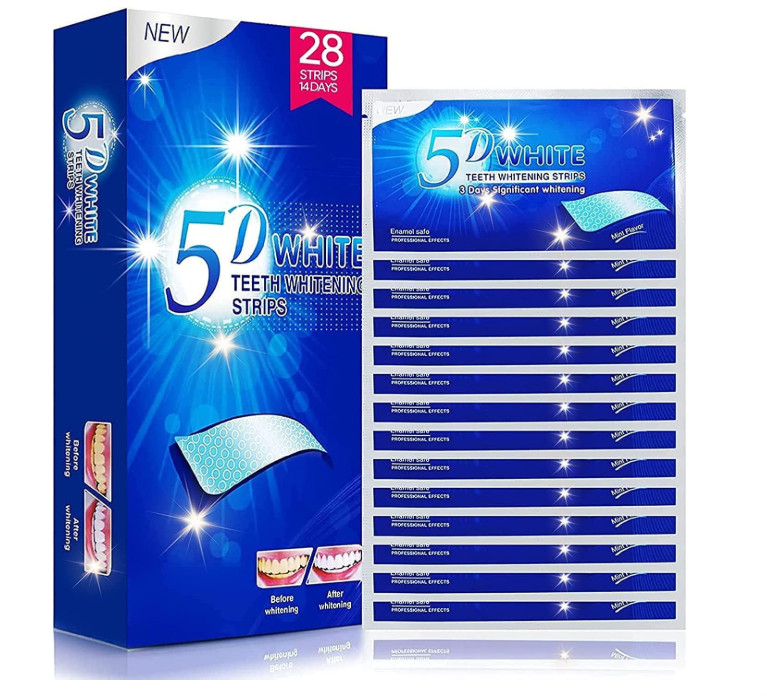 28PCS 5D Teeth Whitening Strips Tooth Rapid Bleaching White Strips Teeth White