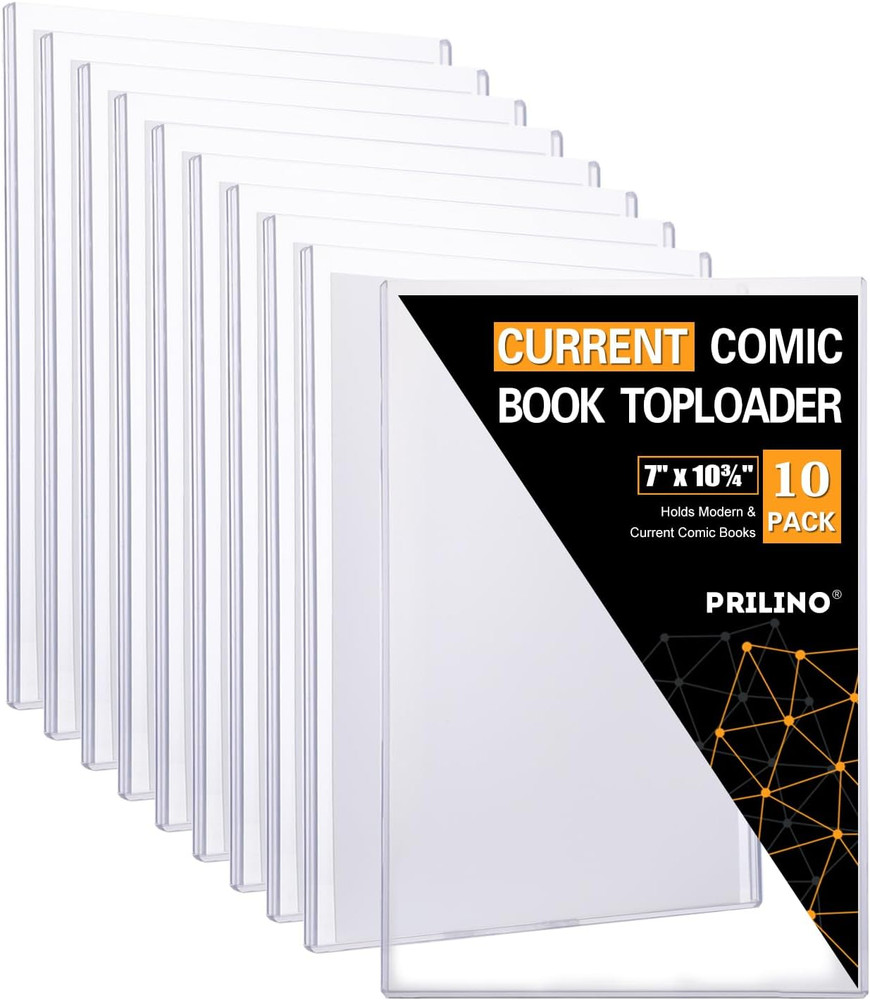 10Ct Current Comic Book Toploaders - Modern Comic Book Top Loaders, Crystal Clea