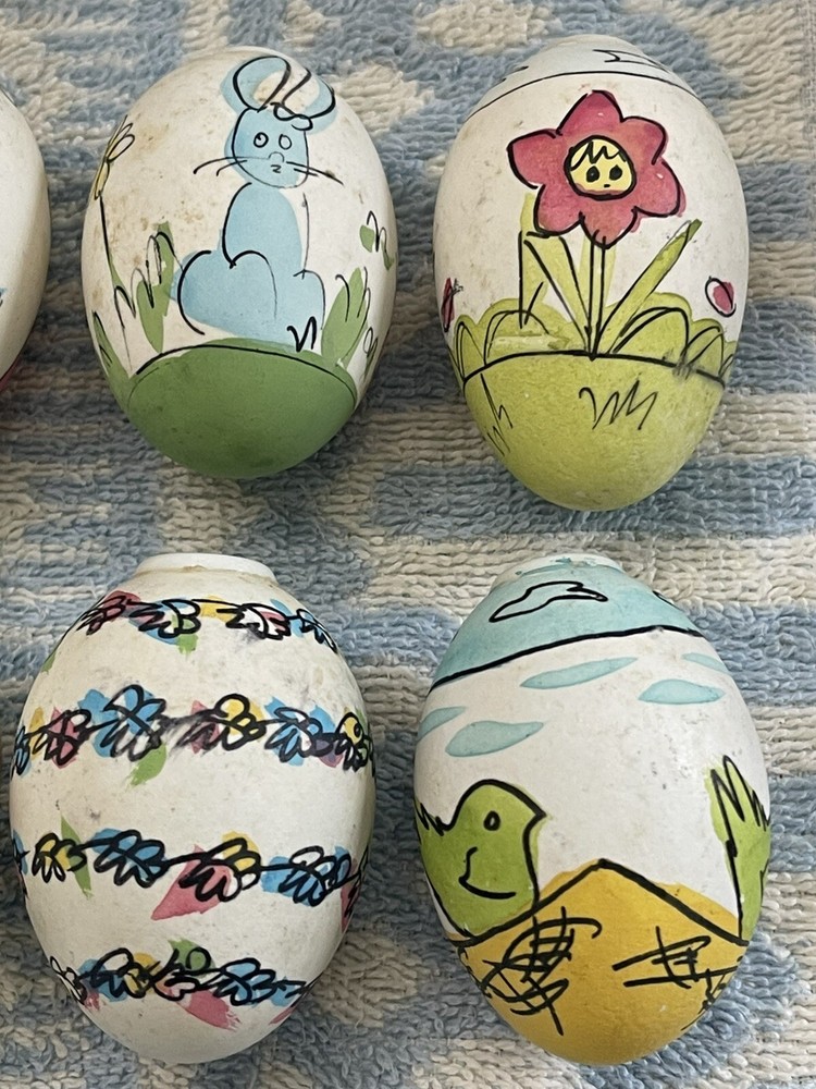 10 Easter eggs Old World Christmas Light Hand Painted Vintage
