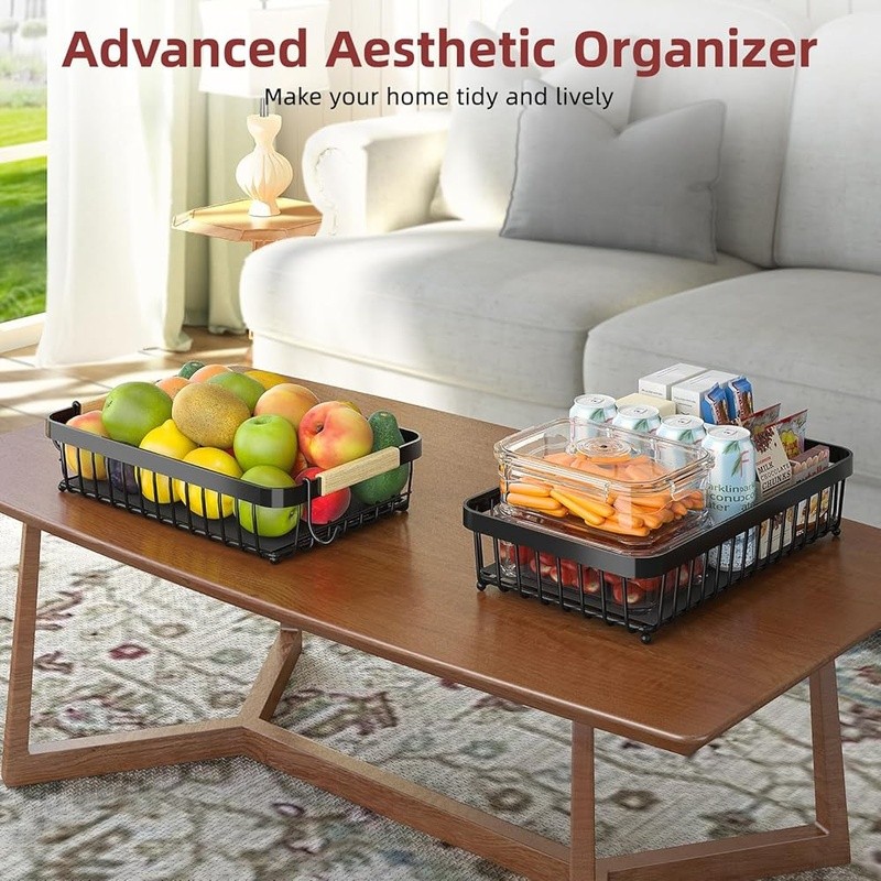 Stackable Fruit Basket W/ Banana Hooks Easy Assembly Durable Kitchen Storage New