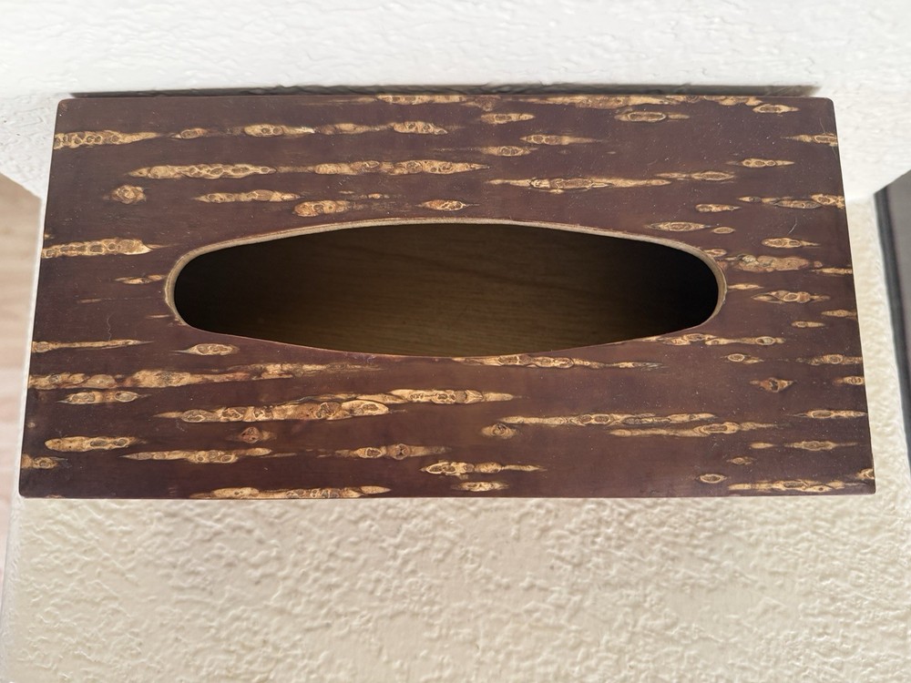 Japanese Style Cherry Bark Rectangle Dispenser Storage Case Deco