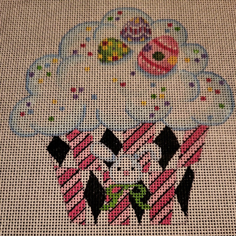 Sweet Bunny Easter Cupcake Needlepoint Canvas