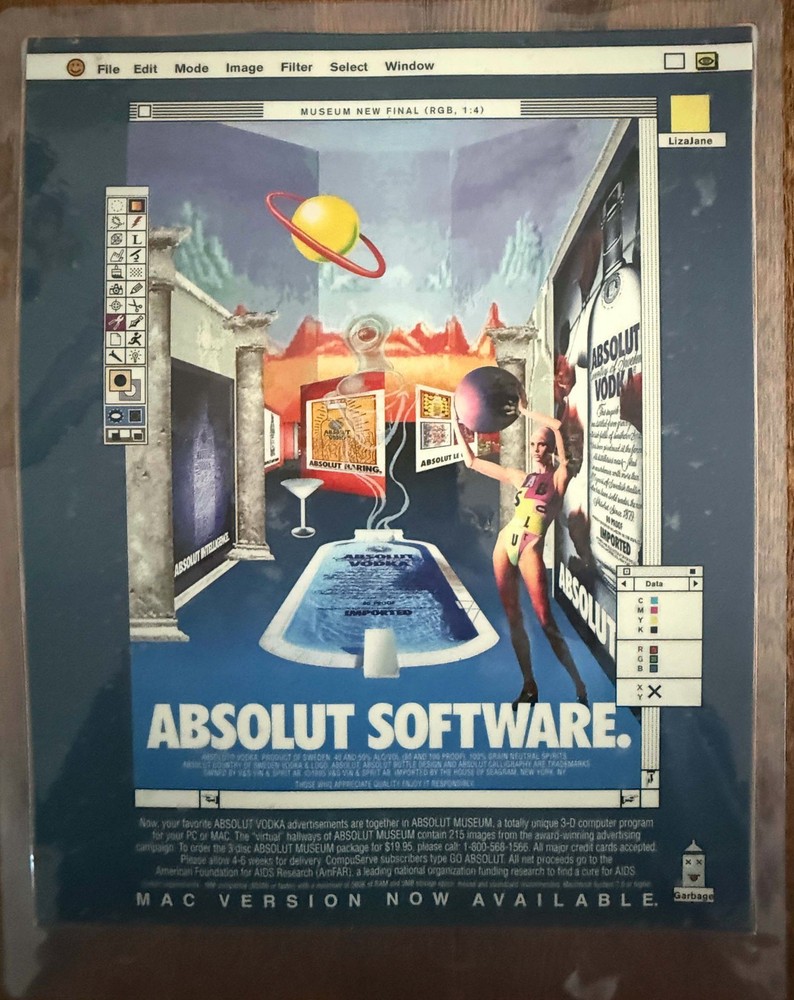 Absolut Vodka, Absolut Software, Vintage Print Ad