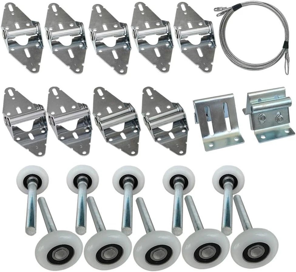 Garage Door Rollers Wheel 6200ZZ Bearing ，Roller/Hinge/Top Bracket/Wire Rope Kit