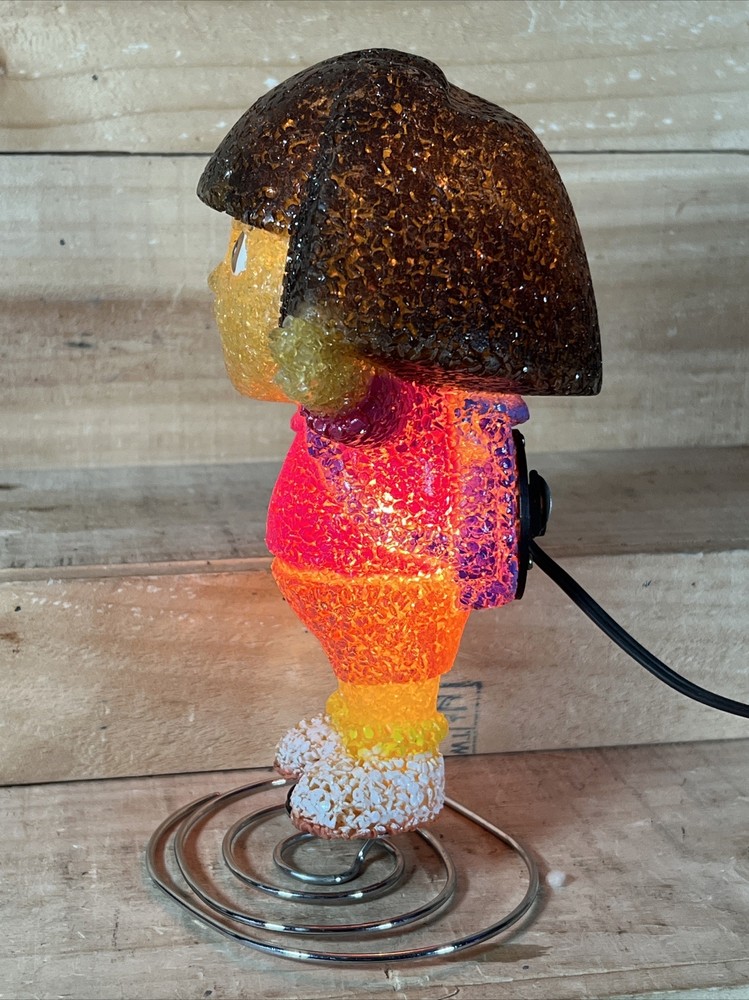 Dora The Explorer, Night Light Table Lamp Plastic Metal Spring Base 9-1/2”