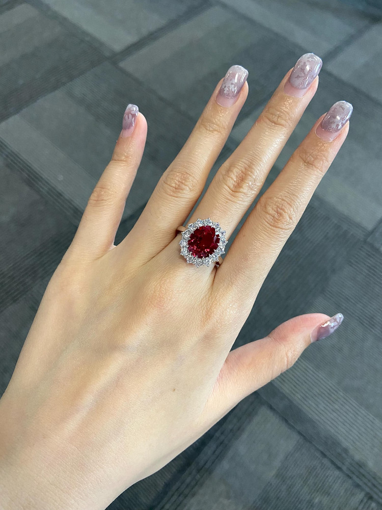 3.60 Ct Natural Ruby & Diamond Wedding Awesome Ring 14K Solid White Gold Size 5