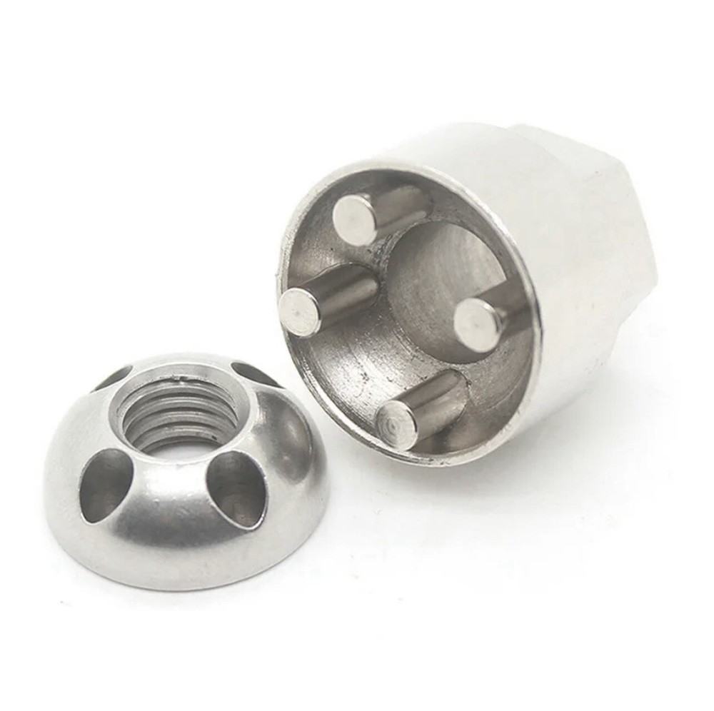 8 x M8 OEX Anti-Theft Security Nuts Tamperproof Locking Nut Set