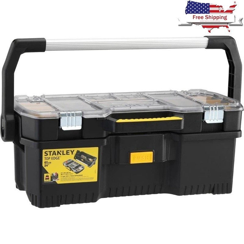 Heavy Duty Tool Organizer W/ Removable Dividers Metal Latches Angled Compartment