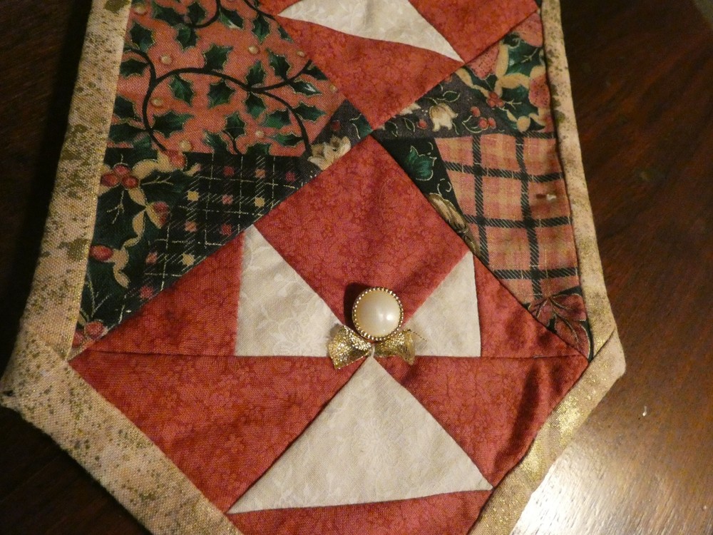 Christmas Handmade Quilt Panel Bell Pull Wall Hanging Pieced Angels