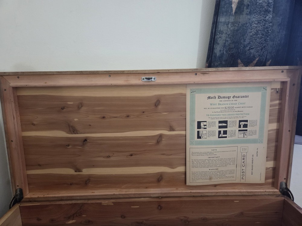 West Branch Cedar Chest with certificate