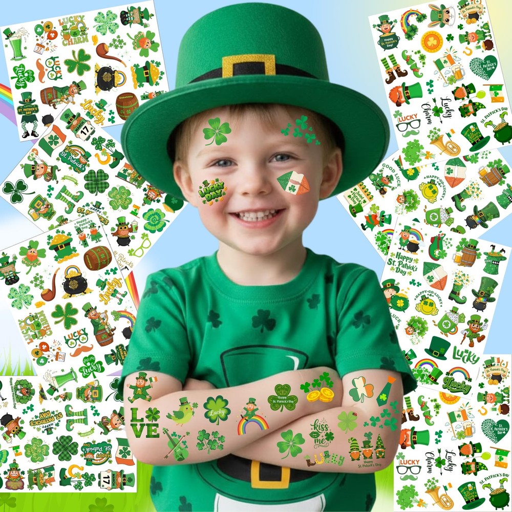 160PCS St Patricks Temporary Tattoos Stickers | Medium,