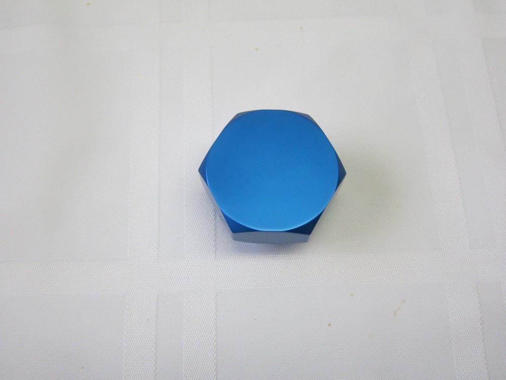 Lowrider Hydraulics 3/8" hex tank plug, 1.95" diameter, anodized blue, 1 pack