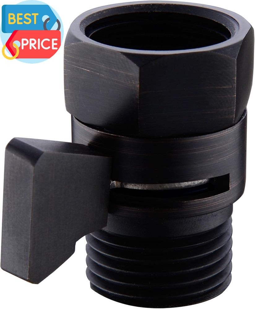 Solid Brass Shower Head Shut off Valve Water Flow Control with Brass Handle on o