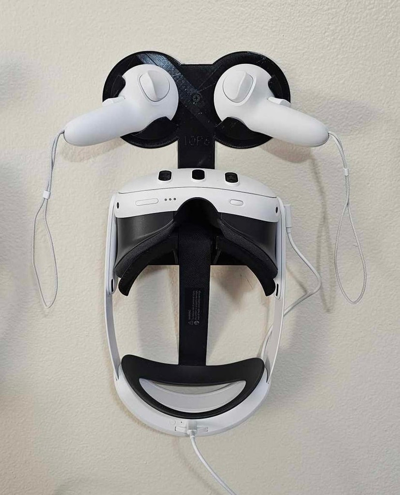 Wall Mount Brackets for Meta Quest 3 3S Elite Strap Battery w/ Controller Holder