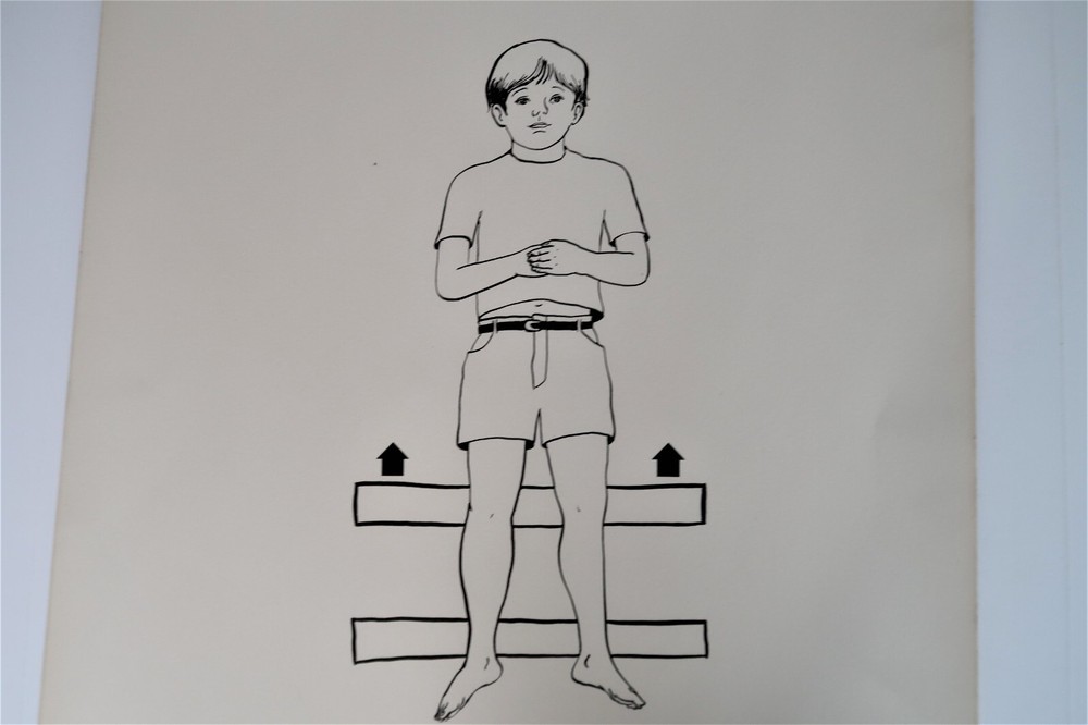 Vtg American National Red Cross Basic First Aid Drawing 2 Side Ephemera 1970 26