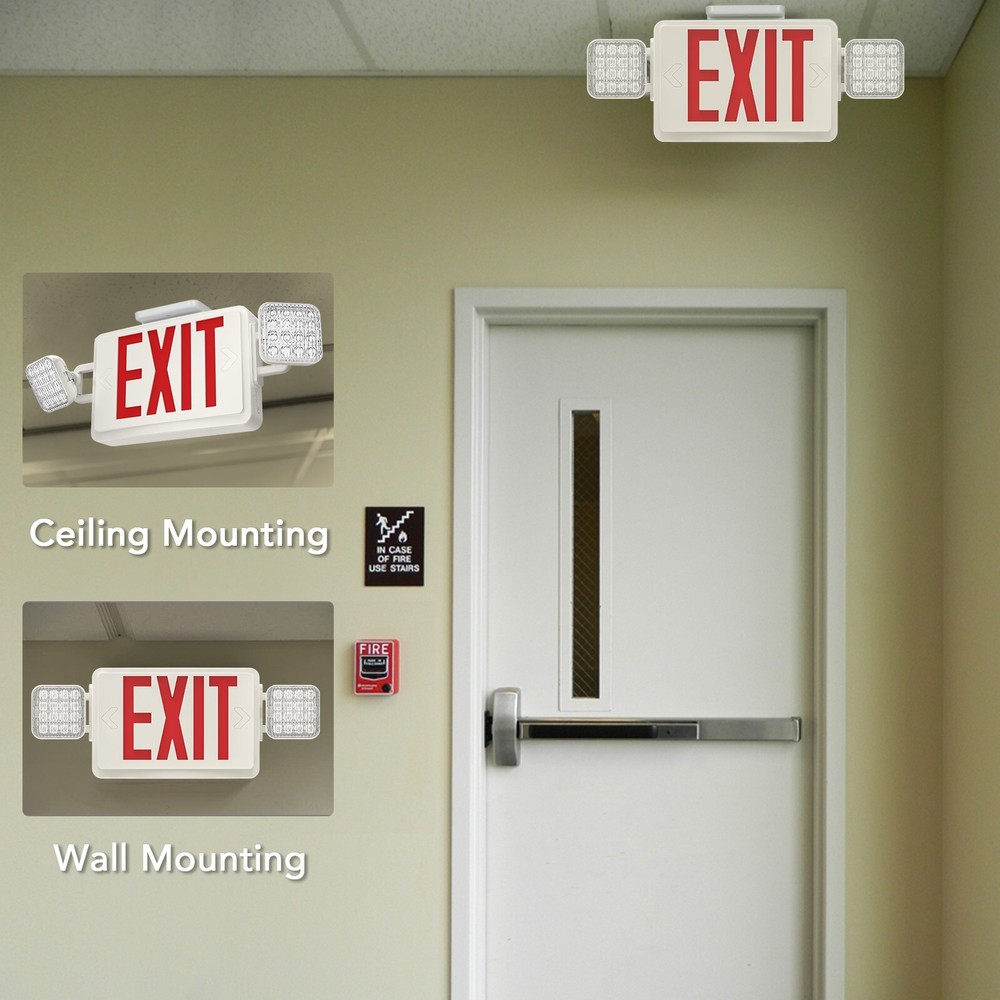 UL Listed- 6 Packs Red Led Exit Signs with Battery Backup For Led Exit Lights.