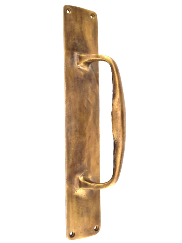 12" x 2" barn door grab Solid Brass Large plain Handle 30cm long Pull heavy PUB