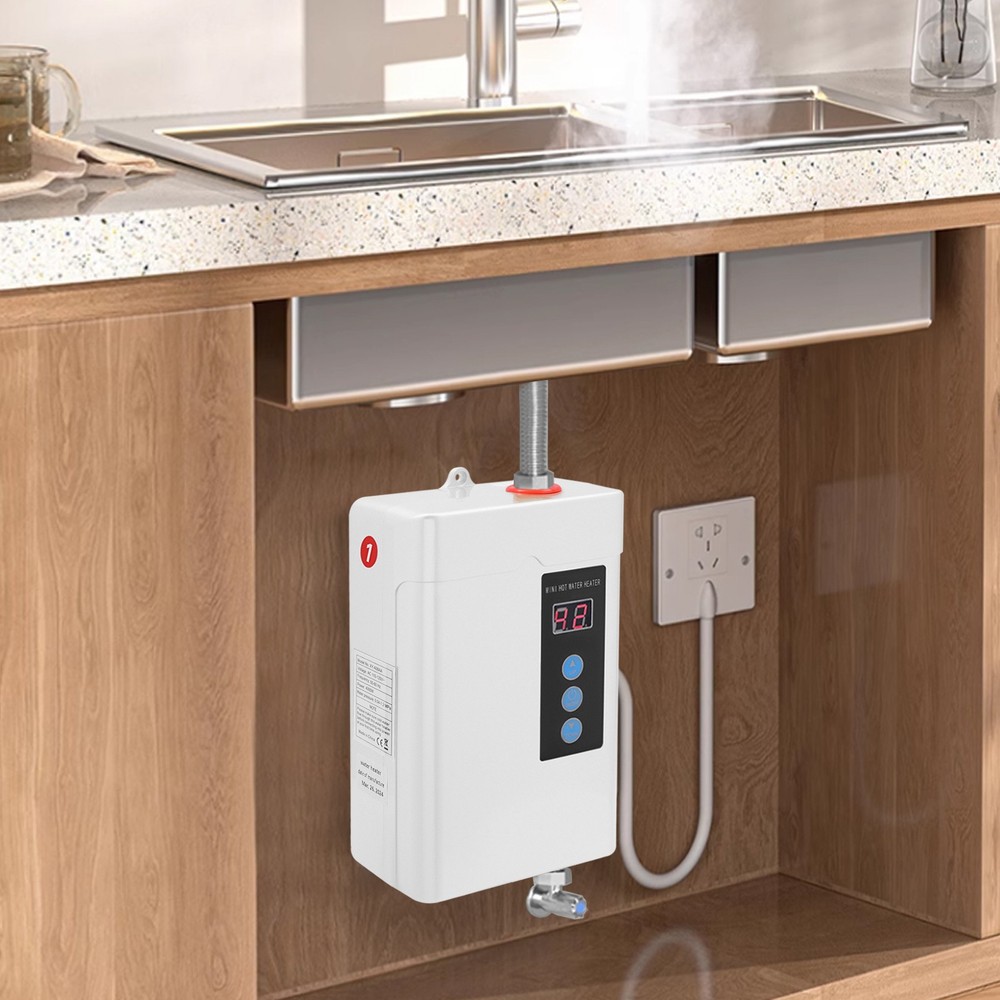 110V Electric Water Heater Under Sink Instant Hot Water Heater LCD Touch Screen
