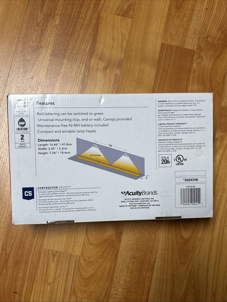 Lithonia Lighting Switch Hardwired LED White Exit Sign and Emergency Light OPEN