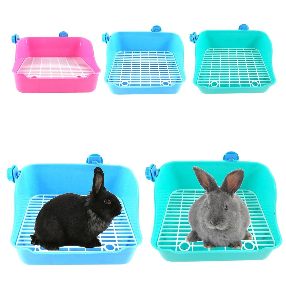 Rabbit Litter Box - Pet Toilet Corner Litter Cage  Trainer Rectangular Small
