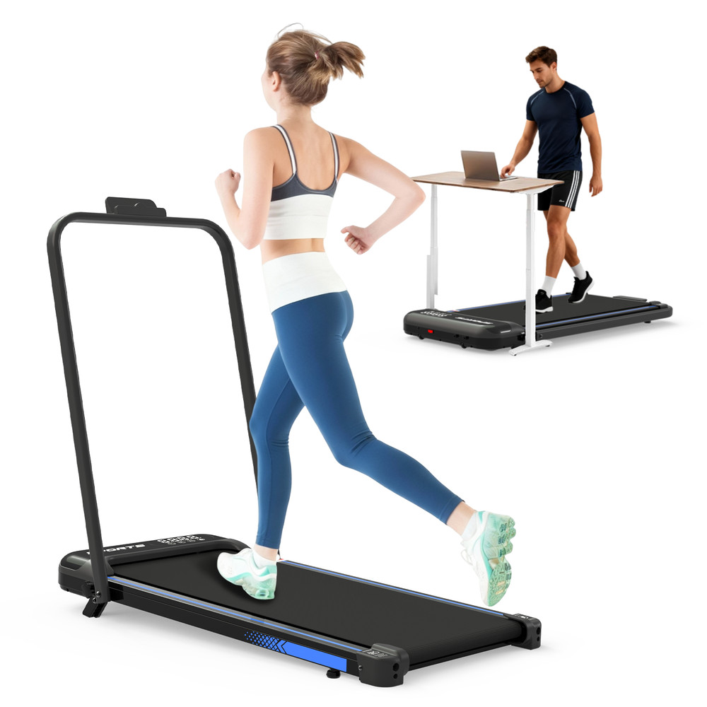 3 in 1 Under Desk Treadmill with Incline, Foldable, Handle Bar, Remote & LED