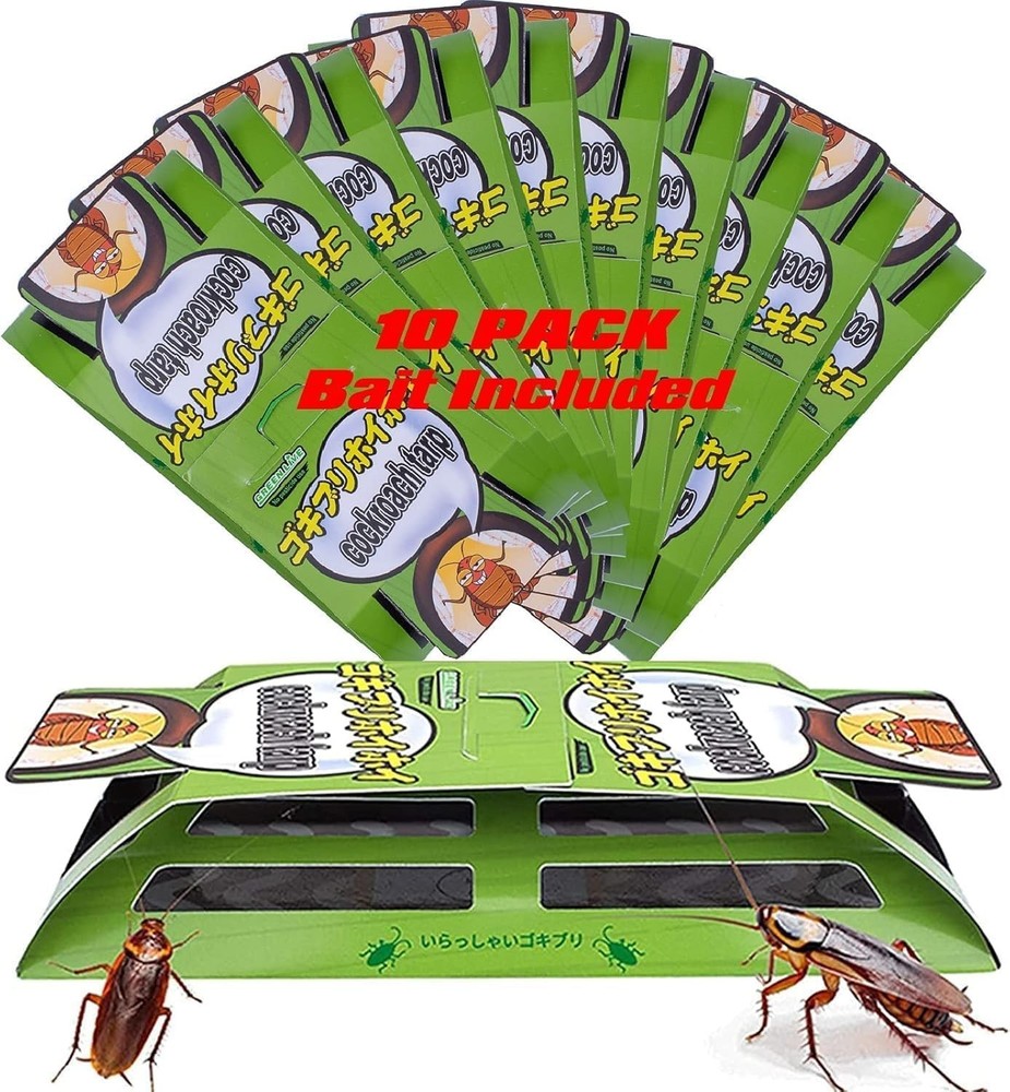 Classic Glue Cockroach Traps - 10 Pack, Safe & Highly Effective for Quick Setup
