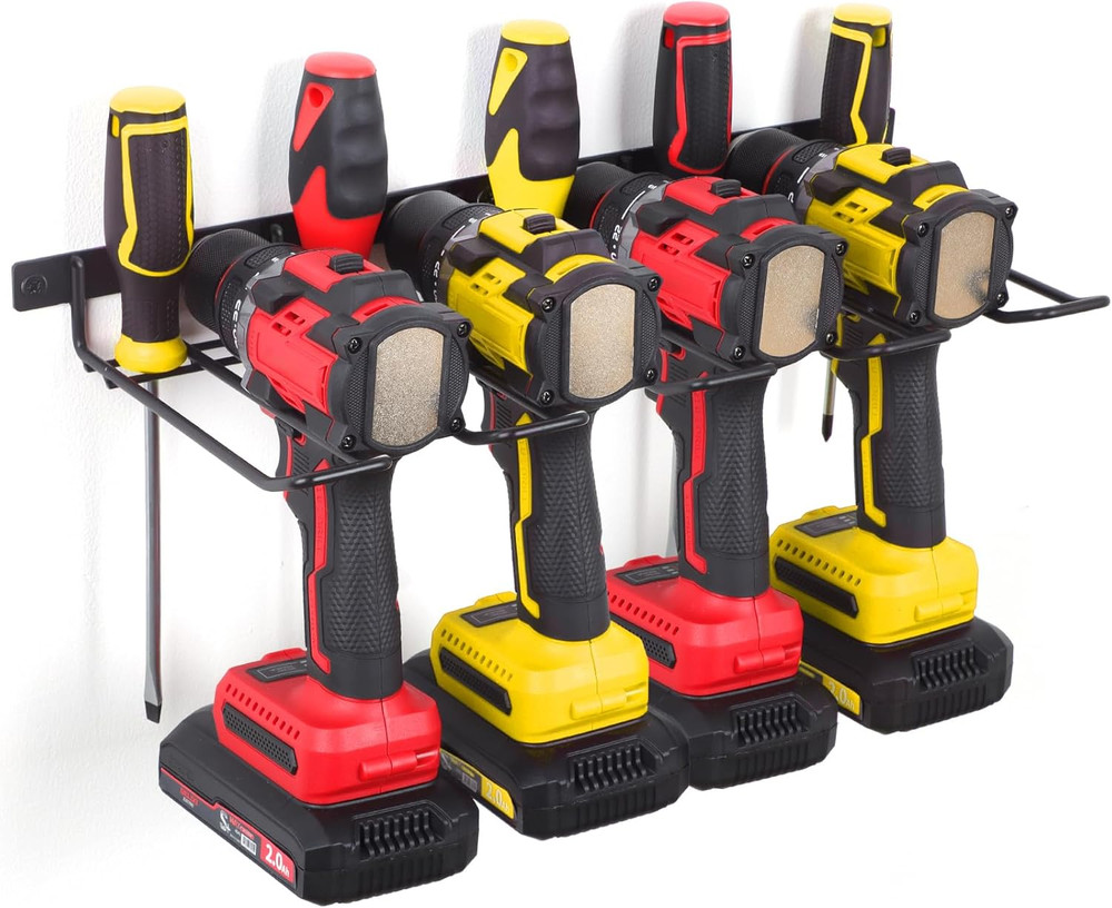 Cordless Drill Wall Mount Organizer, Heavy-Duty Tool Storage Rack