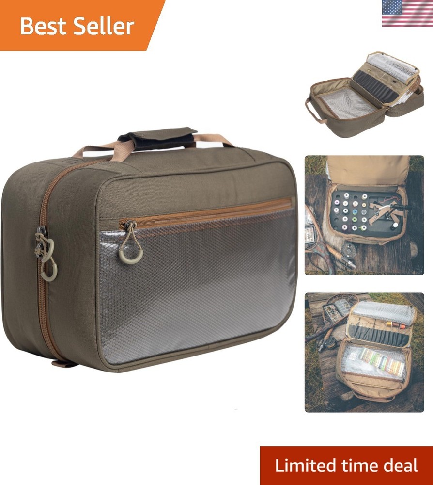 Fly Tying Kit with Multiple See-Through Pouches and Tying Tool Stations and S...