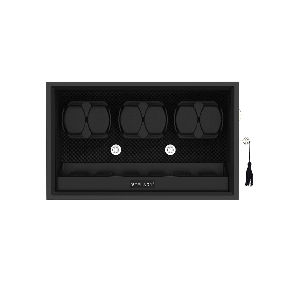 Automatic Rotation 6 Watch Winder Box With 6 Extra Storage Box Blue LED Light