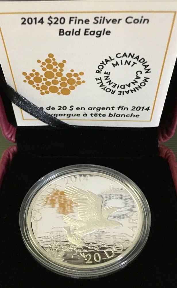 2014 $20 FINE SILVER COIN:BALD EAGLE