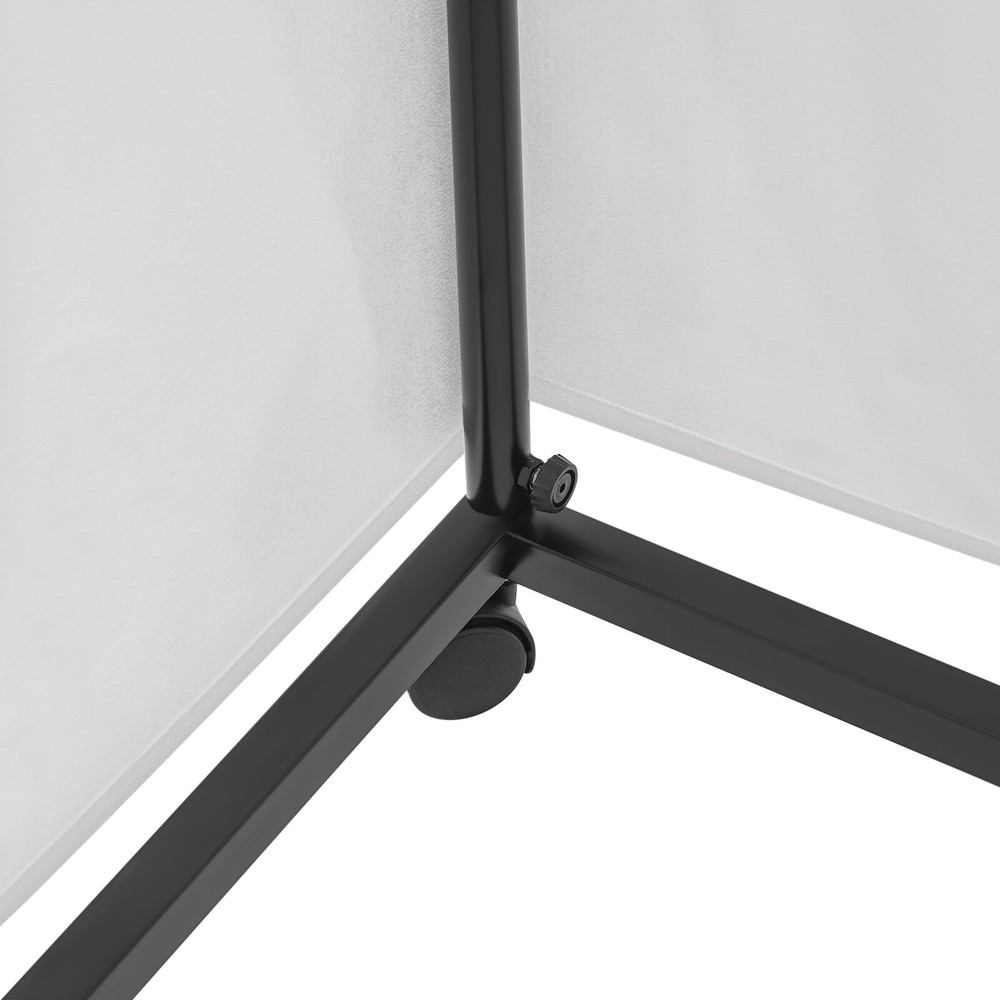 Portable Rectangular Dressing Room 4-Wheels Freestanding Movable Fitting Room