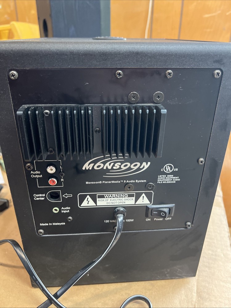 Monsoon Planar Media 9 Audio Subwoofer TESTED WORKING