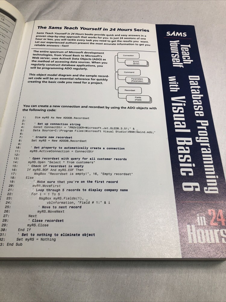 Sam’s Teach Yourself Database Programming With Visual Basic 6 In 24 Hours