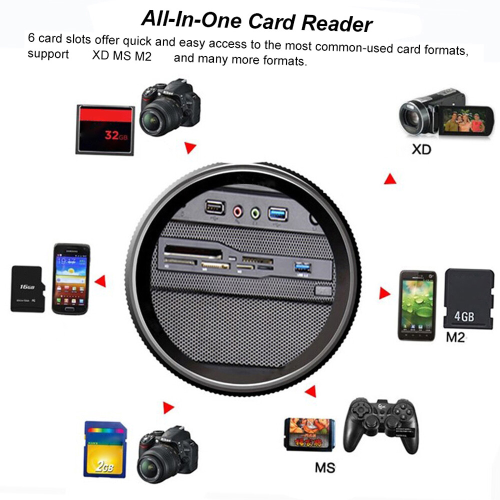 5.25" Drive Bay PC Front Panel USB 3.0 Internal Multi-Function D6C4