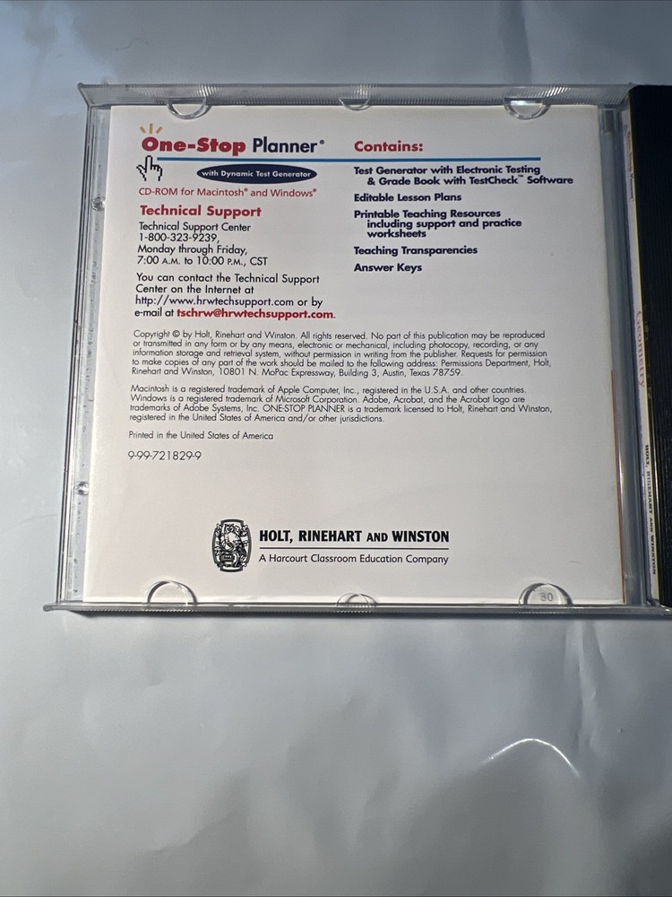 One-Stop Planner Geometry [CD-ROM] Mac & Win Compatible Dynamics Test Generator