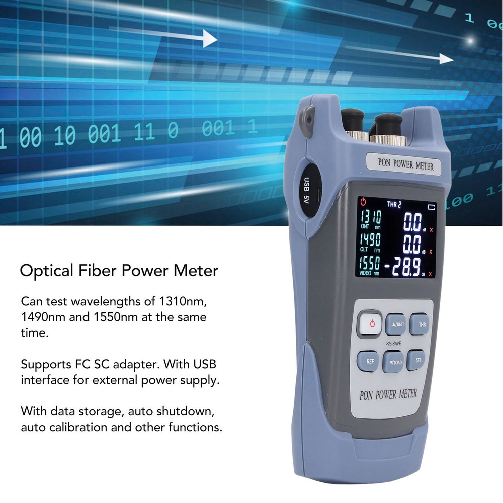 Optical Fiber Power Meter Digital Optic Cable PON Tester Testing Tool Set♪