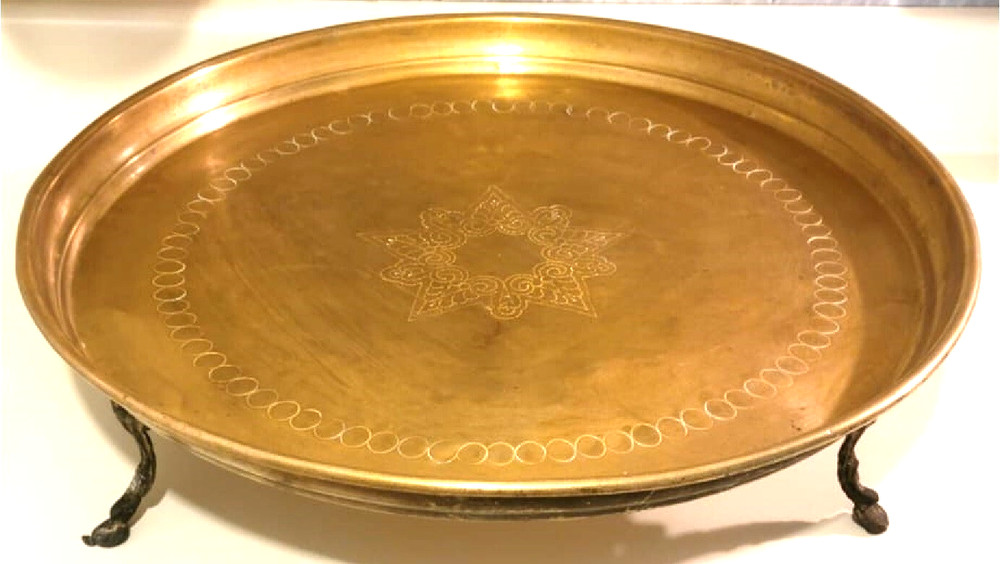 Antique Brass Moroccan Handmade Tray