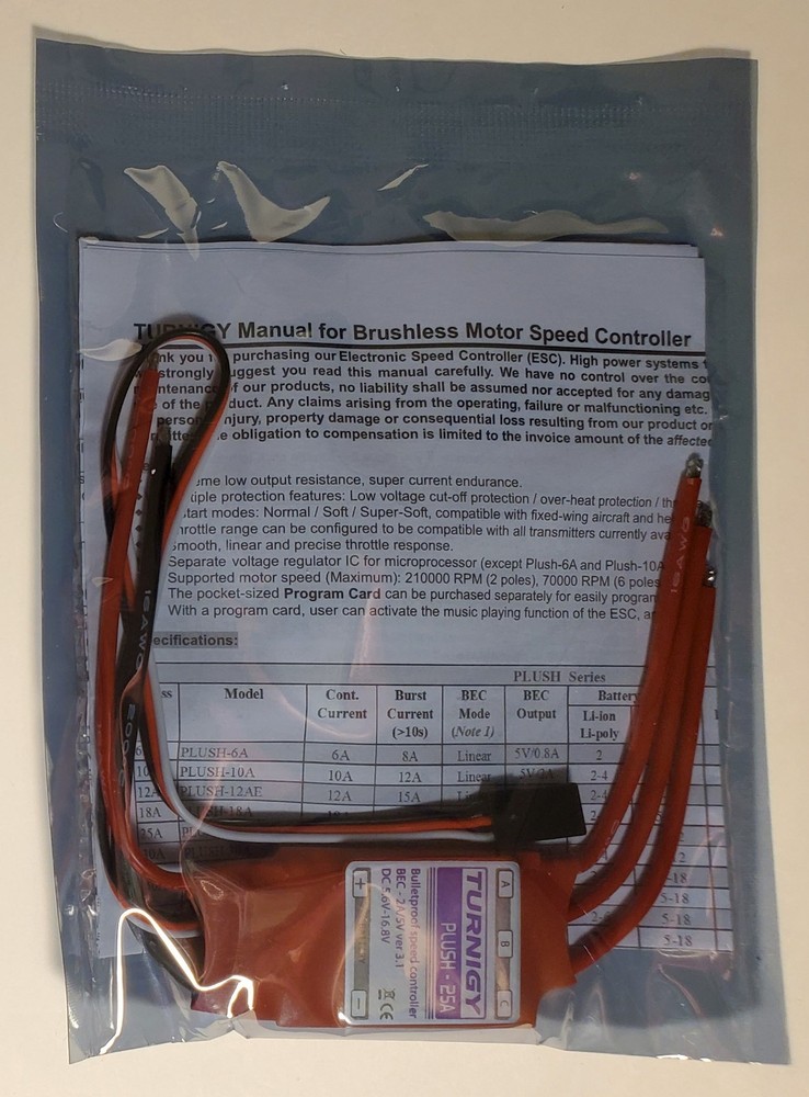 Turnigy Plush 25A ESC Speed Controller, New, US Seller