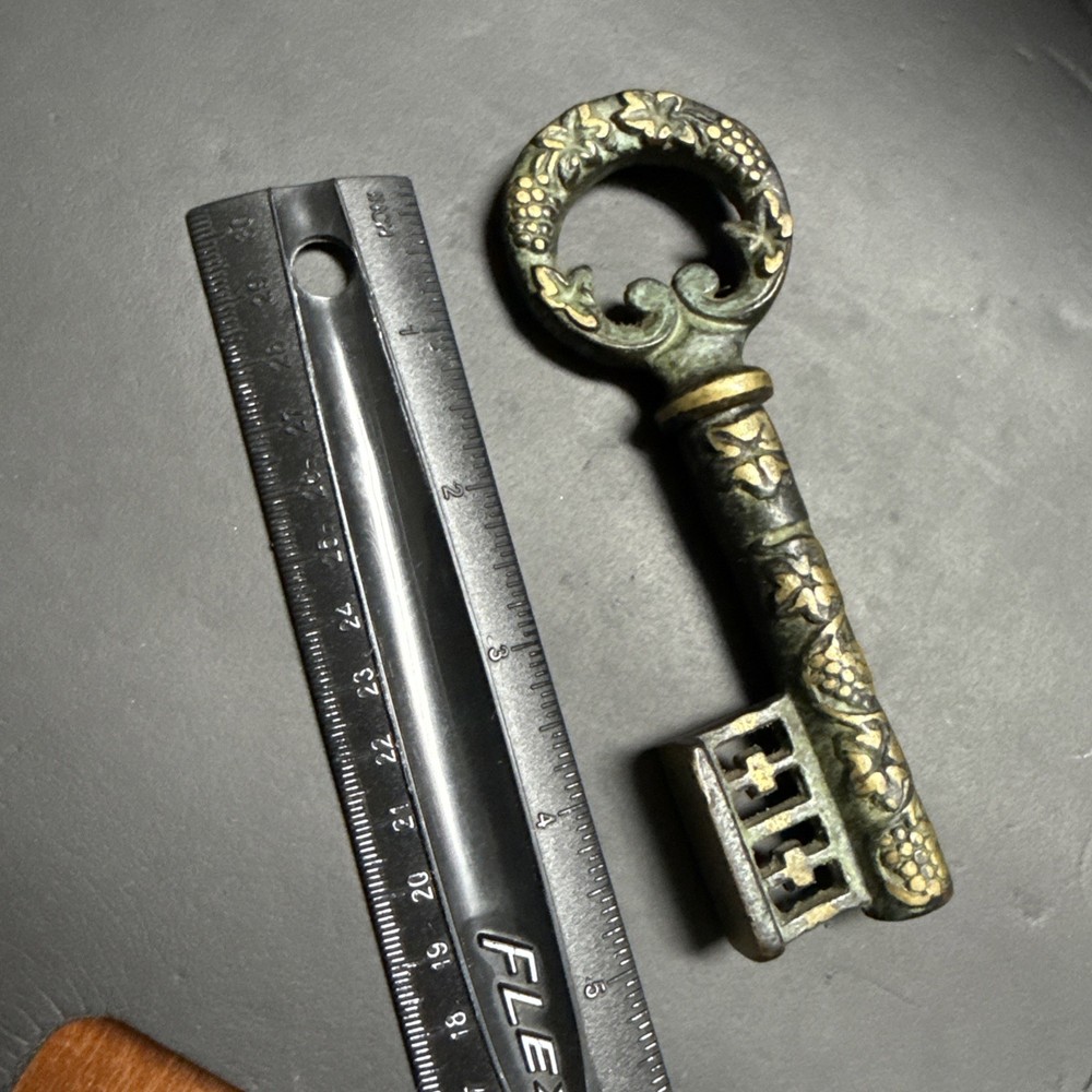 Vintage Brass Key Corkscrew