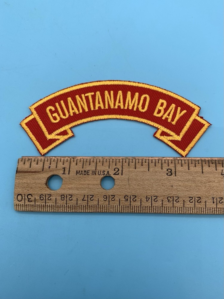 GUANTANAMO BAY Embroidered Red Shoulder Rocker Patch