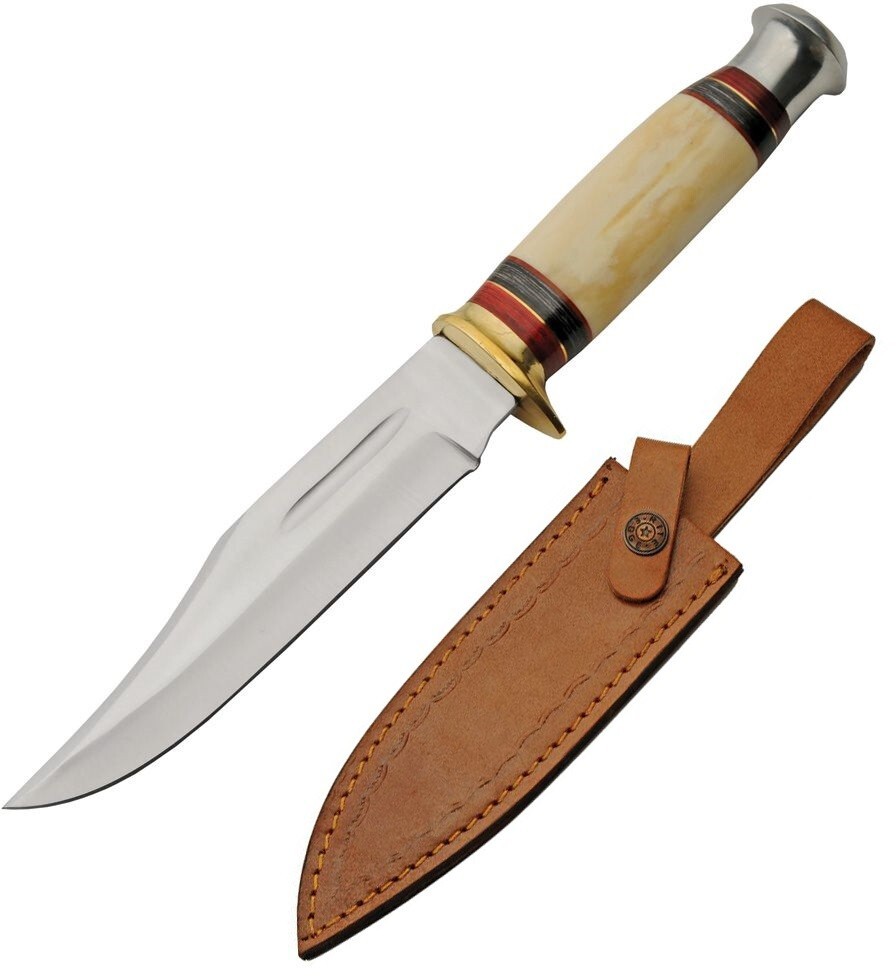 Rite Edge Silver Stream Fixed Blade Knife 6.5" Stainless Blade Aluminum Handle