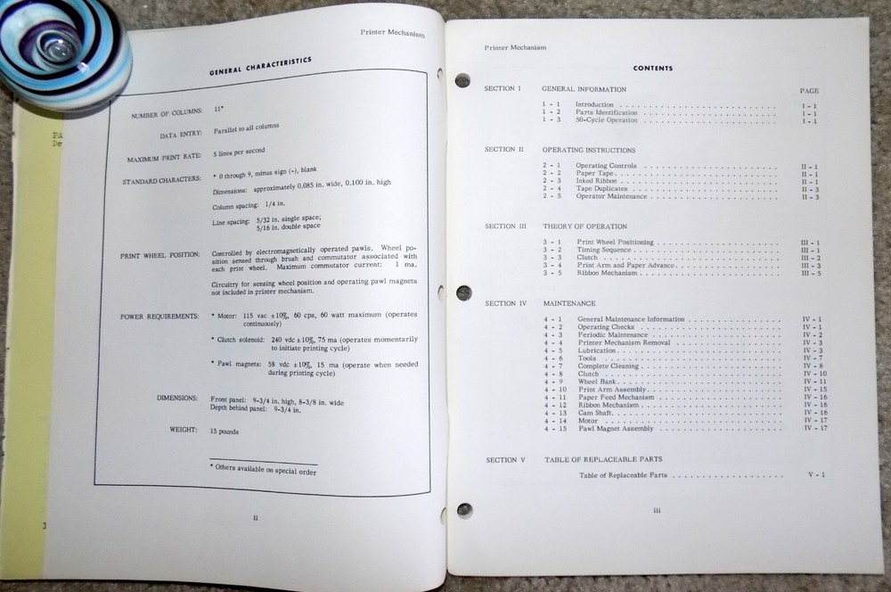 OEM Hewlett Packard HP Operating & Service Manual Type 016 Printer Mechanism