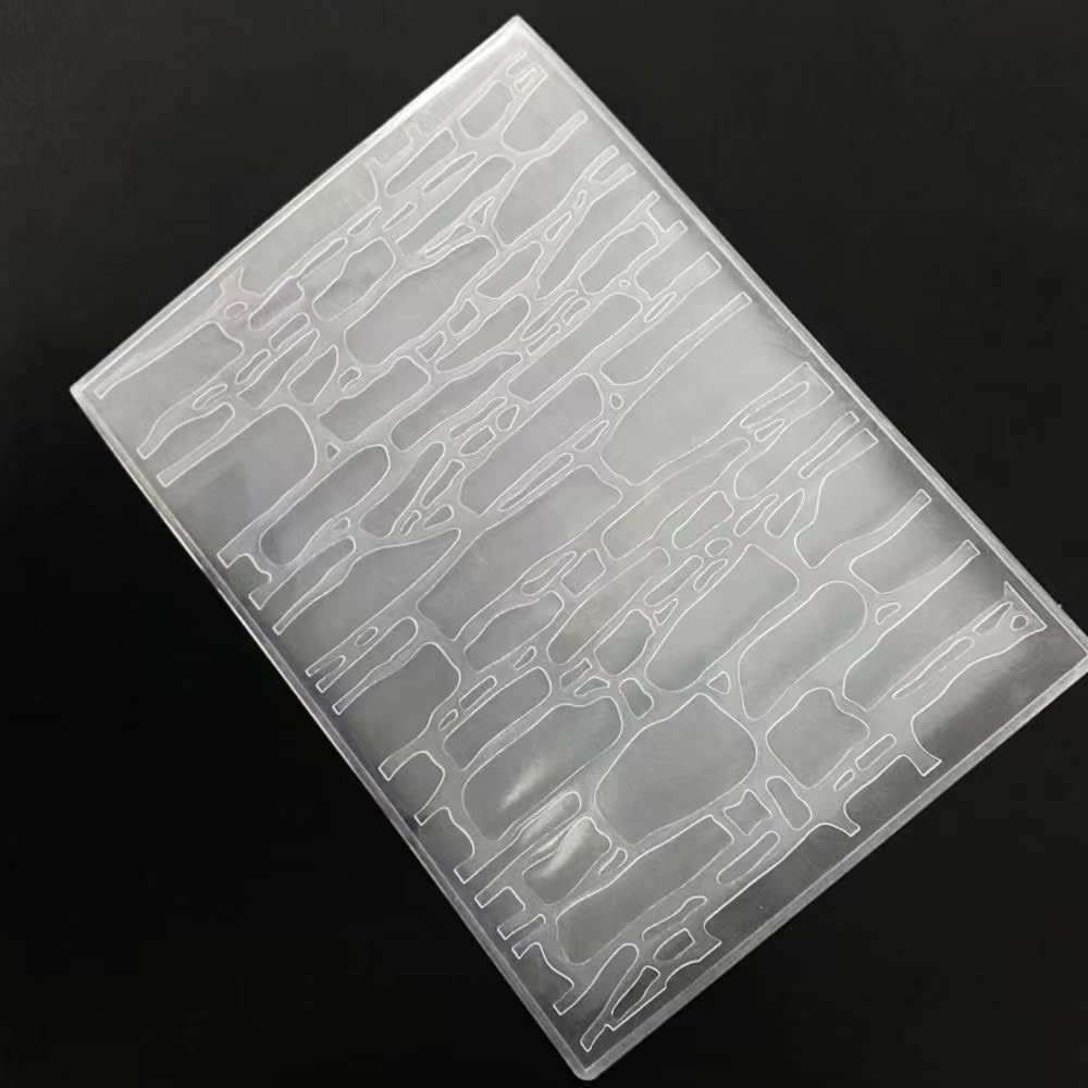 3D Texured Wall Brick Embossing Folder for Card Making Floral DIY Plastic Scrapb