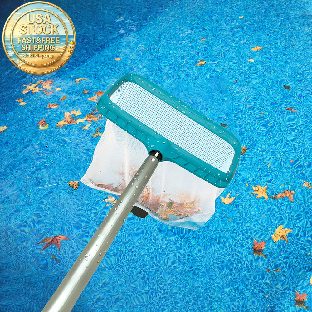 Heavy Duty Pool Skimmer Net Rake 17 Inch Deep Nylon Mesh Tool