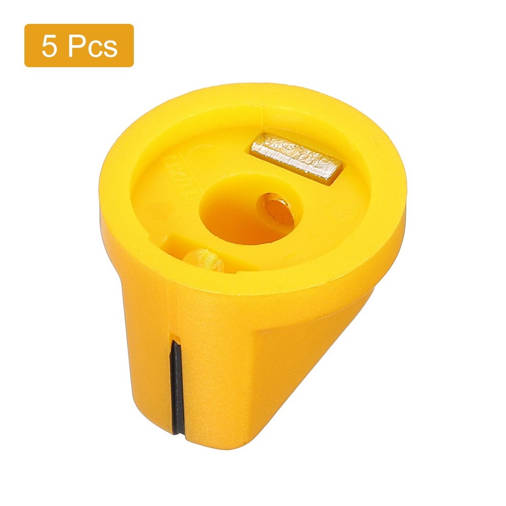 5Pcs 6.4mm Shaft Hole Pedal Knobs Pointer Control Knobs with Set Screw Gold