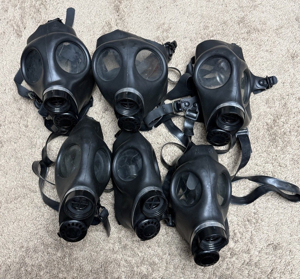 Vintage Gas Mask x 6 Total
