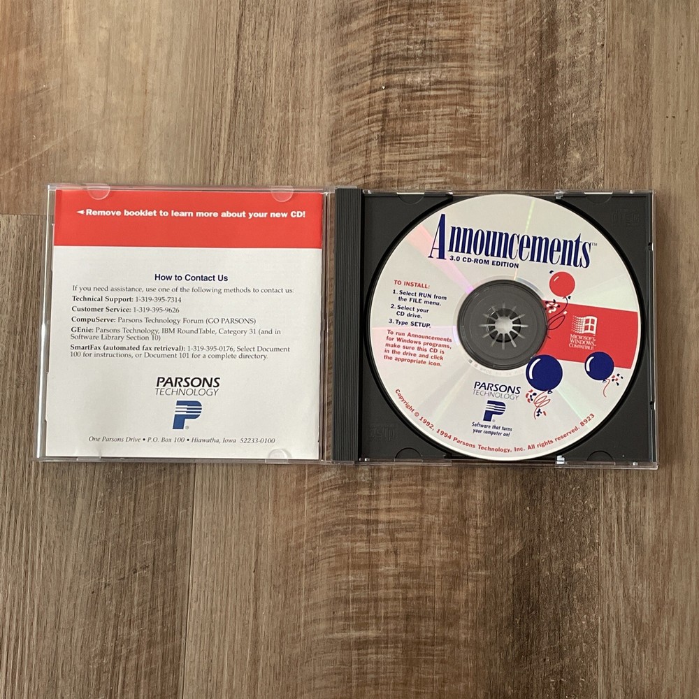 Announcements 3.0 For Windows (Vintage PC CD-ROM)